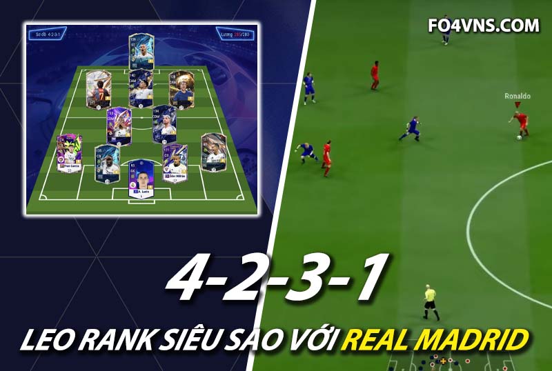 Chiến thuật FC Online : Sơ đồ 4231 với team color Real Madrid rank siêu sao