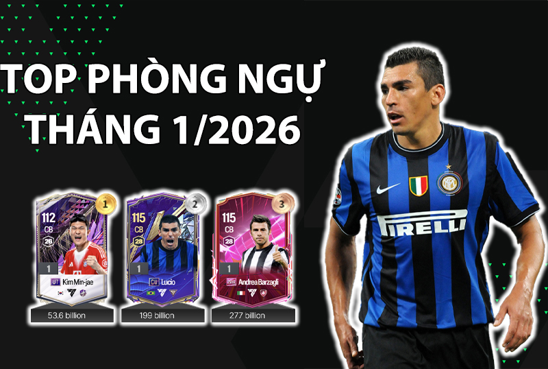 Những cầu thủ được dùng nhiều nhất FC Online tháng 1/2026 vị trí phòng ngự