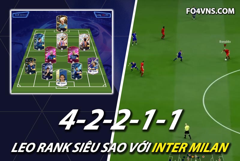 Chiến thuật FC Online : Sơ đồ 42211 với team color Inter Milan rank siêu sao