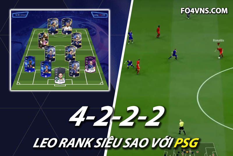 Chiến thuật FC Online : Sơ đồ 4222 với team color PSG rank siêu sao