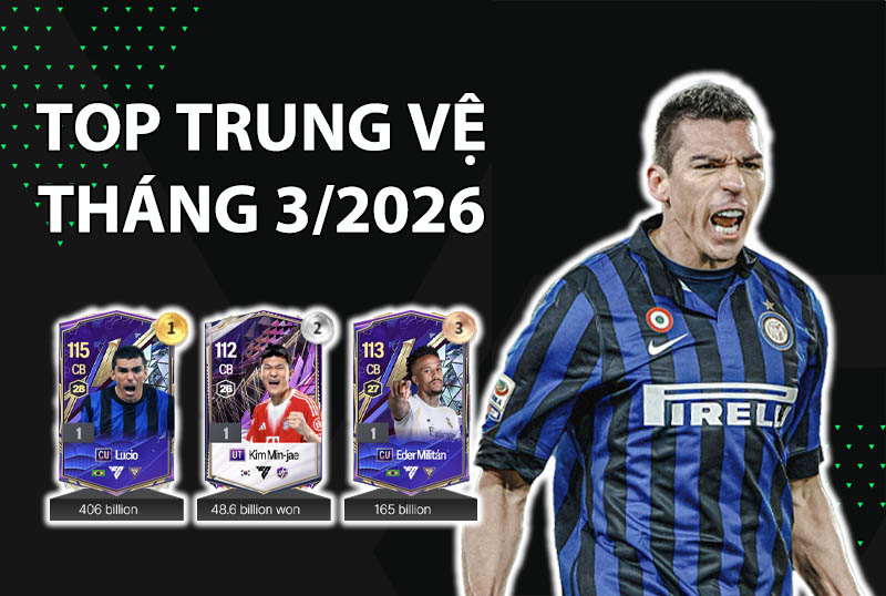 Những cầu thủ được dùng nhiều nhất FC Online tháng 3/2026 vị trí phòng ngự