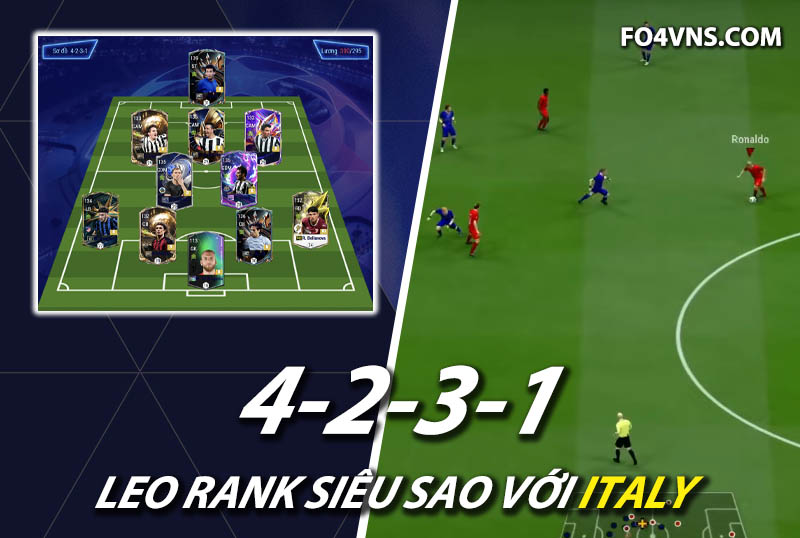 Chiến thuật FC Online : Sơ đồ 4231 với team color Italy rank siêu sao
