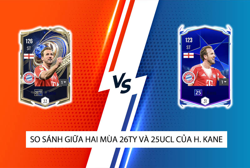 So sánh hai mùa giải 26TY và 25UCL của H. Kane trong FC Online