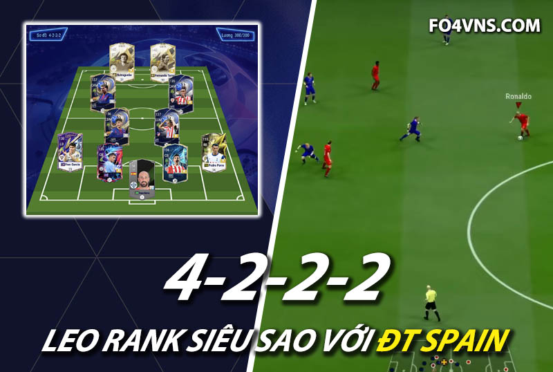 Chiến thuật FC Online : Sơ đồ 4222 với team Tây Ban Nha rank siêu sao Hàn