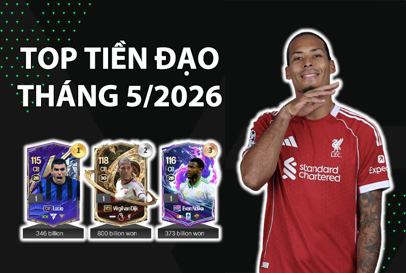 Những cầu thủ được dùng nhiều nhất FC Online tháng 5/2026 vị trí phòng ngự