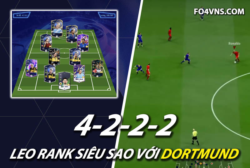 Chiến thuật FC Online : Sơ đồ 4222 với team Dortmund rank siêu sao Hàn